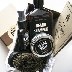 Beard Care Kit: Big Forest Beard Shampoo, Beard Oil, Beard Balm & Beard Brush - by OneDTQ - Best Beard Care