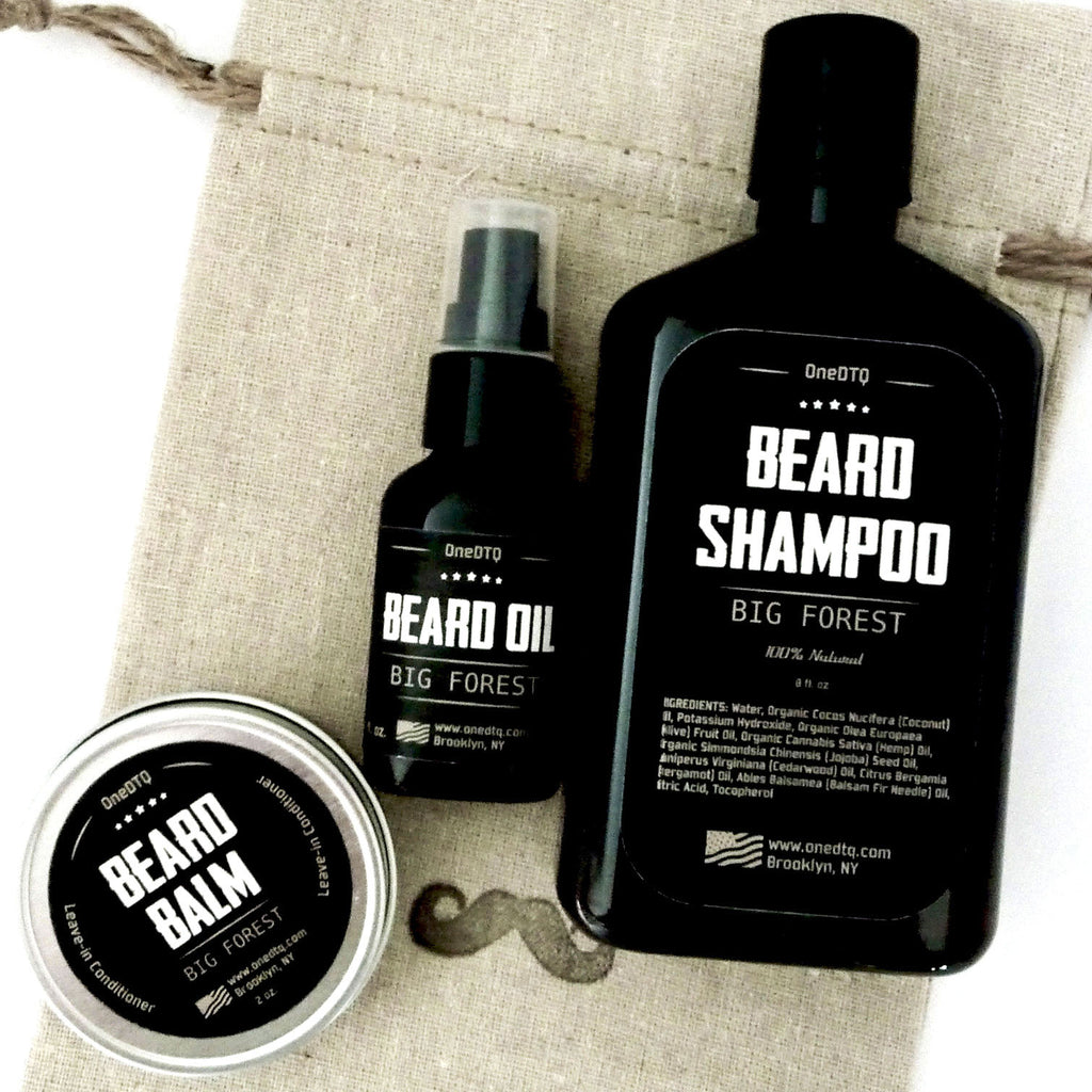 Beard Care Kit: Big Forest Beard Wash, Beard Oil & Beard Balm - by OneDTQ - Best Beard Care