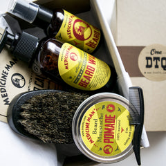 Medicine Man’s Anti-Itch Beard Grooming Kit: Beard Wash, Oil, Beard & Mustache Pomade, Beard Brush - Stops Beard Itch & Beard Dandruff - OneDTQ - Best Beard Care
 - 3